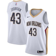 New Orleans Pelicans #43 Linton Johnson Jersey -White