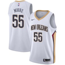 New Orleans Pelicans #55 E'Twaun Moore Jersey -White