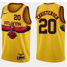 Atlanta Hawks #20 Cal Christensen Jersey -Yellow 2021-22 City