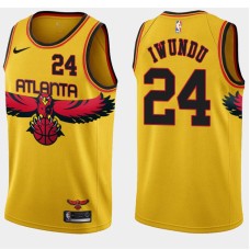 Atlanta Hawks #24 Wes Iwundu Jersey -Yellow 2021-22 City