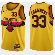 Atlanta Hawks #33 Jerry Chambers Jersey -Yellow 2021-22 City