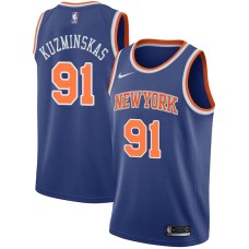 New York Knicks #91 Mindaugas Kuzminskas Jersey -Blue