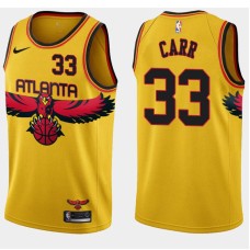 Atlanta Hawks #33 Antoine Carr Jersey -Yellow 2021-22 City