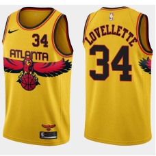 Atlanta Hawks #34 Clyde Lovellette Jersey -Yellow 2021-22 City