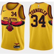 Atlanta Hawks #34 Gene Tormohlen Jersey -Yellow 2021-22 City