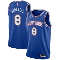 New York Knicks #8 Latrell Sprewell Jersey -JORDAN Blue