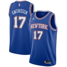 New York Knicks #17 Lou Amundson Jersey -JORDAN Blue