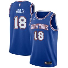 New York Knicks #18 Wayne Molis Jersey -JORDAN Blue