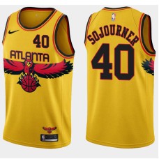 Atlanta Hawks #40 Mike Sojourner Jersey -Yellow 2021-22 City