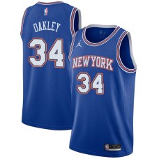 New York Knicks #34 Charles Oakley Jersey -JORDAN Blue