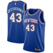 New York Knicks #43 Thanasis Antetokounmpo Jersey -JORDAN Blue