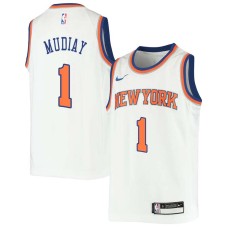 New York Knicks #1 Emmanuel Mudiay Jersey -White