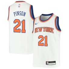 New York Knicks #21 Theo Pinson Jersey -White