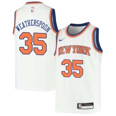 New York Knicks #35 Clarence Weatherspoon Jersey -White