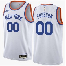 New York Knicks #00 Enes Freedom Jersey -White Classic