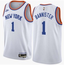 New York Knicks #1 Ken Bannister Jersey -White Classic