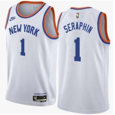 New York Knicks #1 Kevin Seraphin Jersey -White Classic