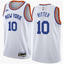 New York Knicks #10 Tex Ritter Jersey -White Classic