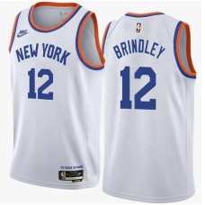 New York Knicks #12 Aud Brindley Jersey -White Classic