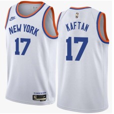 New York Knicks #17 George Kaftan Jersey -White Classic