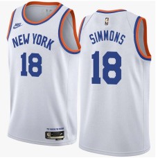 New York Knicks #18 Connie Simmons Jersey -White Classic