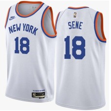 New York Knicks #18 Mouhamed Sene Jersey -White Classic