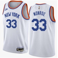 New York Knicks #33 Earl Monroe Jersey -White Classic