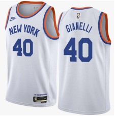 New York Knicks #40 John Gianelli Jersey -White Classic