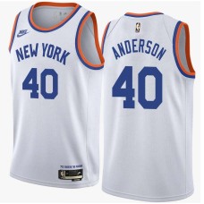 New York Knicks #40 Willie Anderson Jersey -White Classic