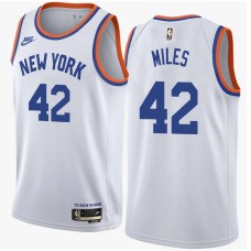 New York Knicks #42 Eddie Miles Jersey -White Classic