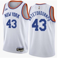 New York Knicks #43 Thanasis Antetokounmpo Jersey -White Classic