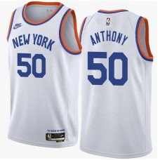 New York Knicks #50 Greg Anthony Jersey -White Classic