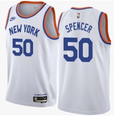 New York Knicks #50 Felton Spencer Jersey -White Classic