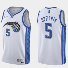 Orlando Magic #5 Marreese Speights Jersey -White Earned