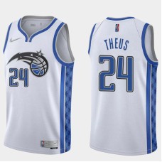 Orlando Magic #24 Reggie Theus Jersey -White Earned