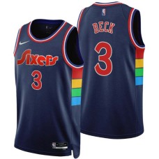 Philadelphia 76ers #3 Ernie Beck Jersey -2021-2022 City