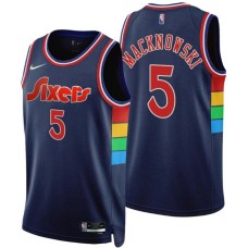 Philadelphia 76ers #5 Johnny Macknowski Jersey -2021-2022 City