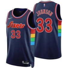 Philadelphia 76ers #33 Reggie Johnson Jersey -2021-2022 City