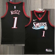 Philadelphia 76ers #1 JaVale McGee Jersey -Black Throwback