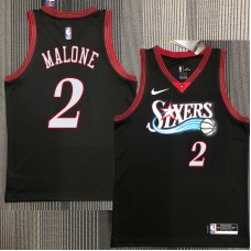 Philadelphia 76ers #2 Moses Malone Jersey -Black Throwback