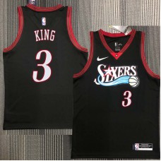 Philadelphia 76ers #3 George King Jersey -Black Throwback