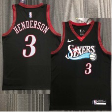 Philadelphia 76ers #3 Dave Henderson Jersey -Black Throwback