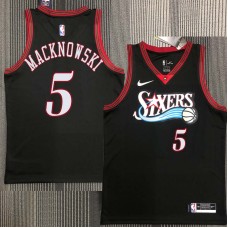 Philadelphia 76ers #5 Johnny Macknowski Jersey -Black Throwback