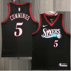 Philadelphia 76ers #5 Vonteego Cummings Jersey -Black Throwback