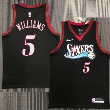 Philadelphia 76ers #5 Monty Williams Jersey -Black Throwback