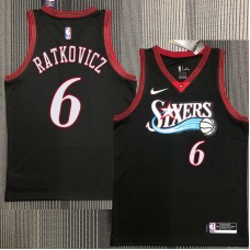 Philadelphia 76ers #6 George Ratkovicz Jersey -Black Throwback