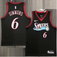 Philadelphia 76ers #6 Connie Simmons Jersey -Black Throwback