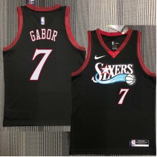 Philadelphia 76ers #7 Bill Gabor Jersey -Black Throwback