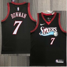 Philadelphia 76ers #7 Ira Bowman Jersey -Black Throwback