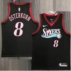 Philadelphia 76ers #8 Wally Osterkorn Jersey -Black Throwback